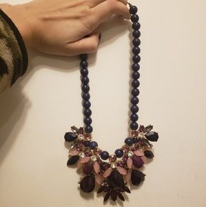 Purple statment jeweled necklace